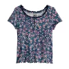 Girls 6-20 SO® Mini Ruffle Henley Tee in Regular & Plus -kids pajamas set Sales 5579474 Multi Ditsy Floral