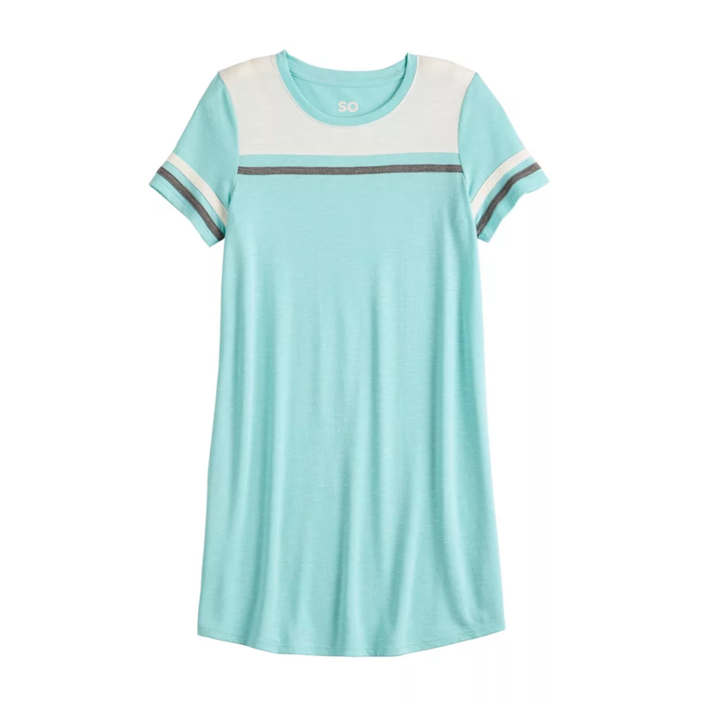 Girls 6-20 SO® Colorblock Varsity Tee Dress in Regular & Plus 5 Girls 6-20 SO® Colorblock Varsity Tee Dress in Regular & Plus - Image 3