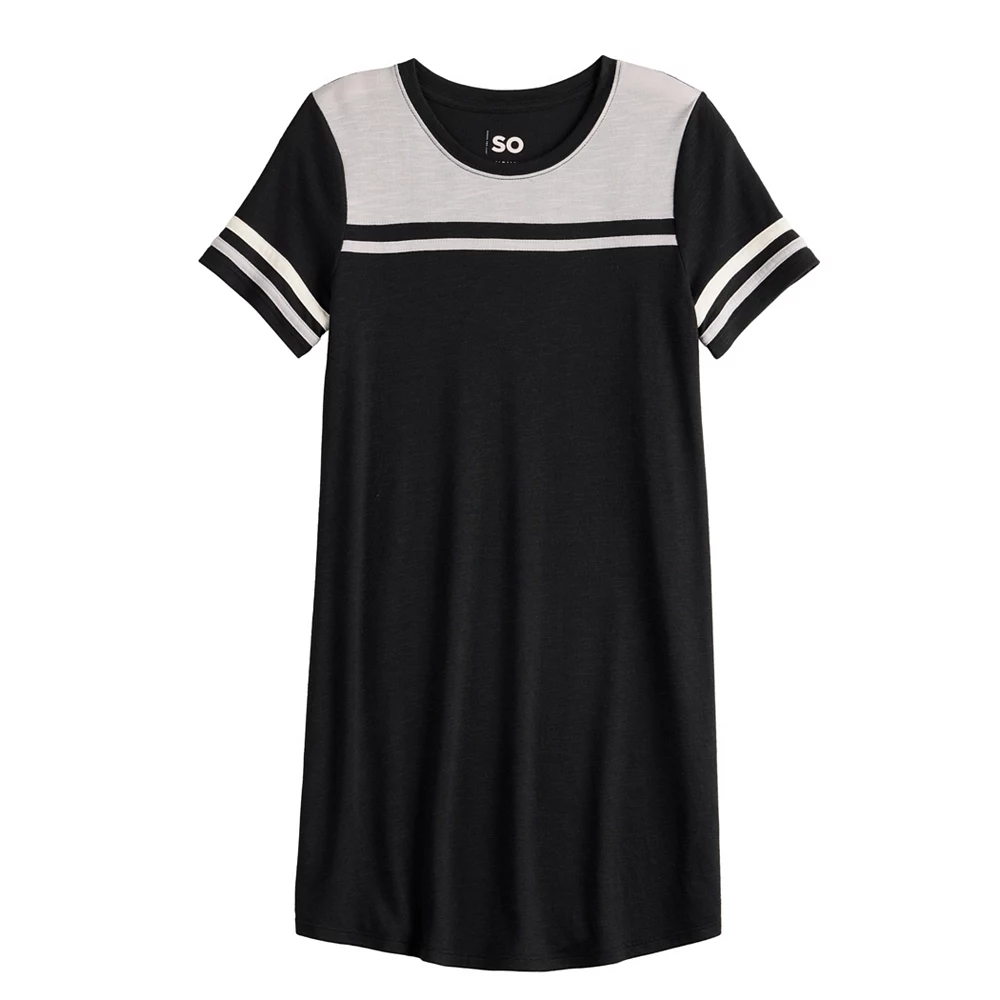 Girls 6-20 SO® Colorblock Varsity Tee Dress in Regular & Plus 6 Girls 6-20 SO® Colorblock Varsity Tee Dress in Regular & Plus - Image 4