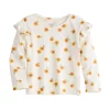 Toddler Girl Jumping Beans® Ruffle Shoulder Long Sleeve Tee -kids pajamas set Sales 5582722 Sunflower Ivory