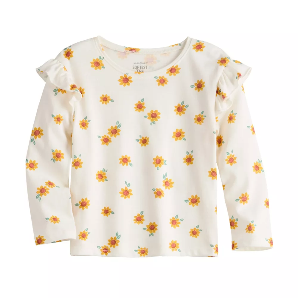 Toddler Girl Jumping Beans® Ruffle Shoulder Long Sleeve Tee 3 Toddler Girl Jumping Beans® Ruffle Shoulder Long Sleeve Tee
