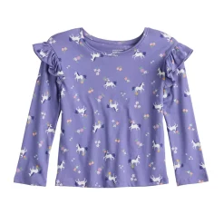Toddler Girl Jumping Beans® Ruffle Shoulder Long Sleeve Tee 12 Toddler Girl Jumping Beans® Ruffle Shoulder Long Sleeve Tee -kids pajamas set Sales 5582722 Unicorn Purple