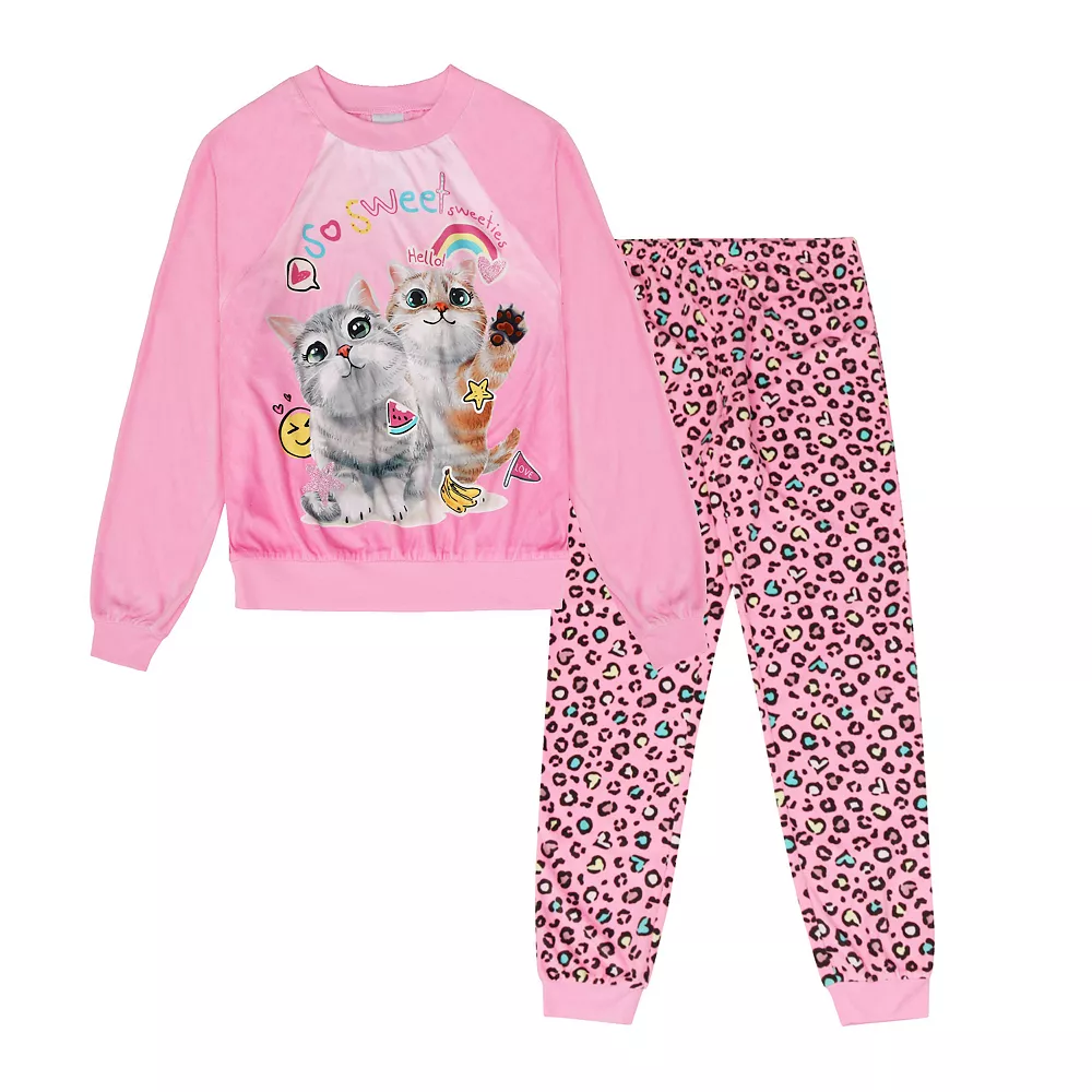 Girls 4-16 Jellifish Knit 2 Piece Sleep Set 4 Girls 4-16 Jellifish Knit 2 Piece Sleep Set - Image 2