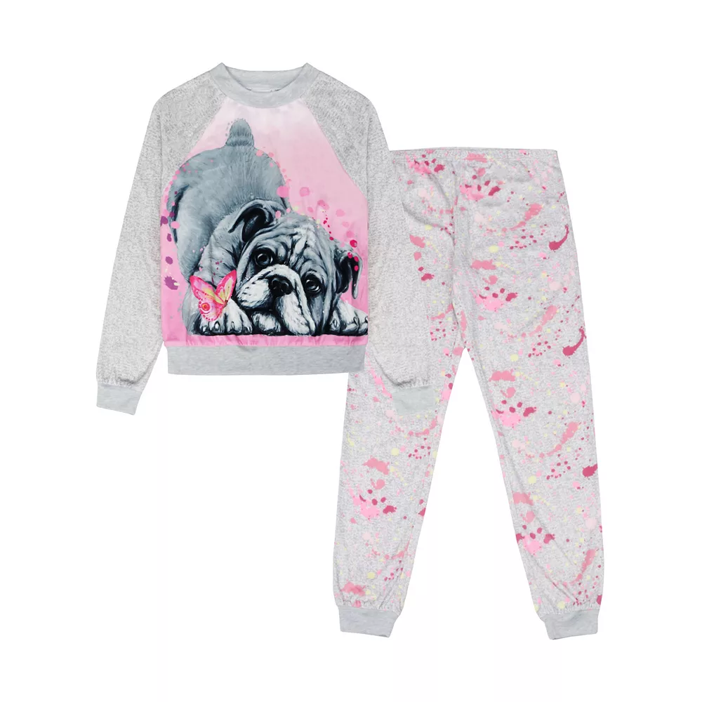 Girls 4-16 Jellifish Knit 2 Piece Sleep Set 6 Girls 4-16 Jellifish Knit 2 Piece Sleep Set - Image 4
