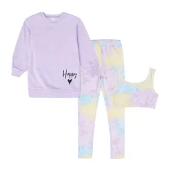 Girls 4-16 Jellifish Knit 3 Piece Sleep Set