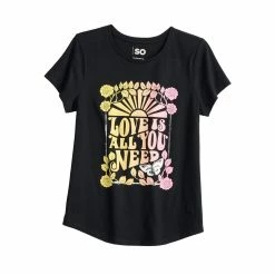 Girls 7-16 SO® Graphic Tee in Regular & Plus -kids pajamas set Sales 5583951 Love Flower