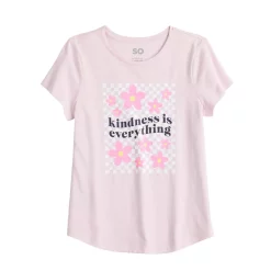 Girls 7-16 SO® Graphic Tee in Regular & Plus -kids pajamas set Sales 5583951 Pink Kindness