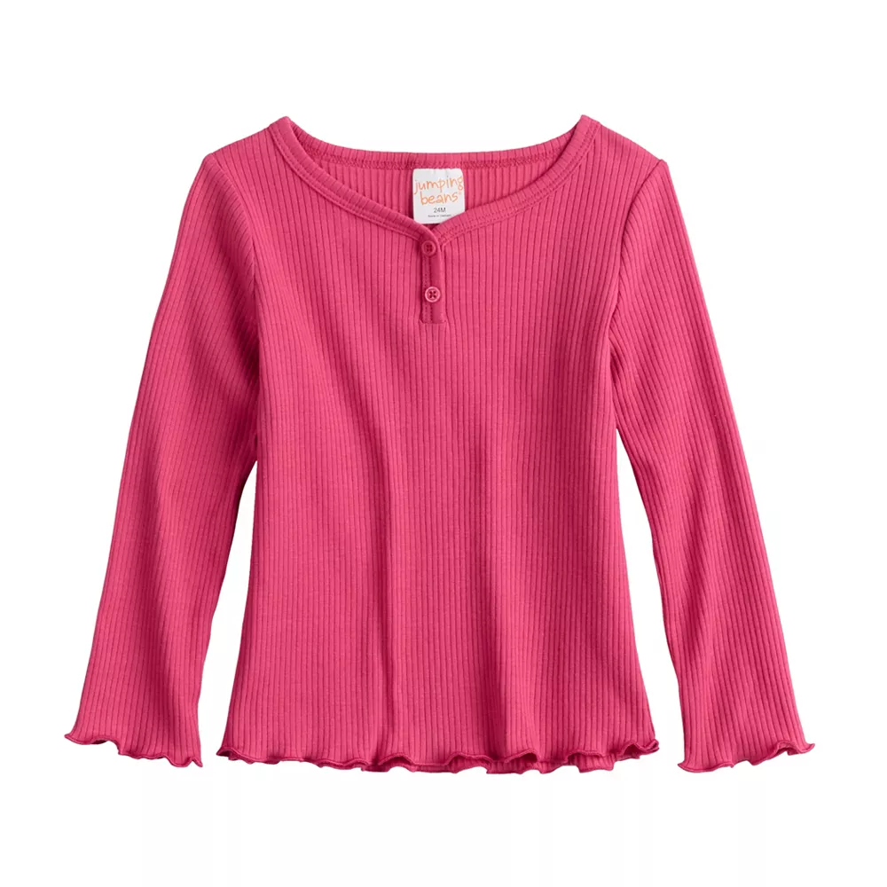 Toddler Girls Jumping Beans® Ribbed Henley 4 Toddler Girls Jumping Beans® Ribbed Henley - Image 2