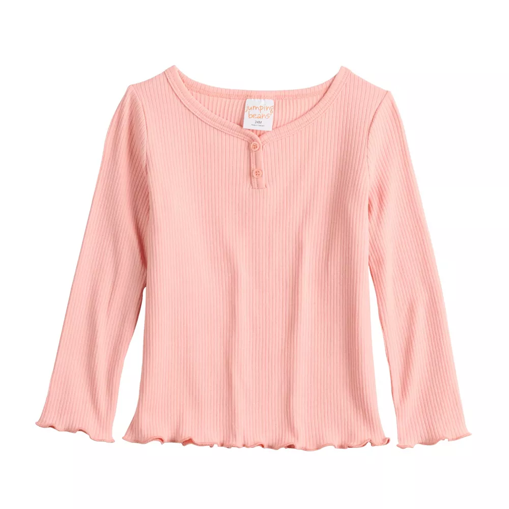 Toddler Girls Jumping Beans® Ribbed Henley 5 Toddler Girls Jumping Beans® Ribbed Henley - Image 3