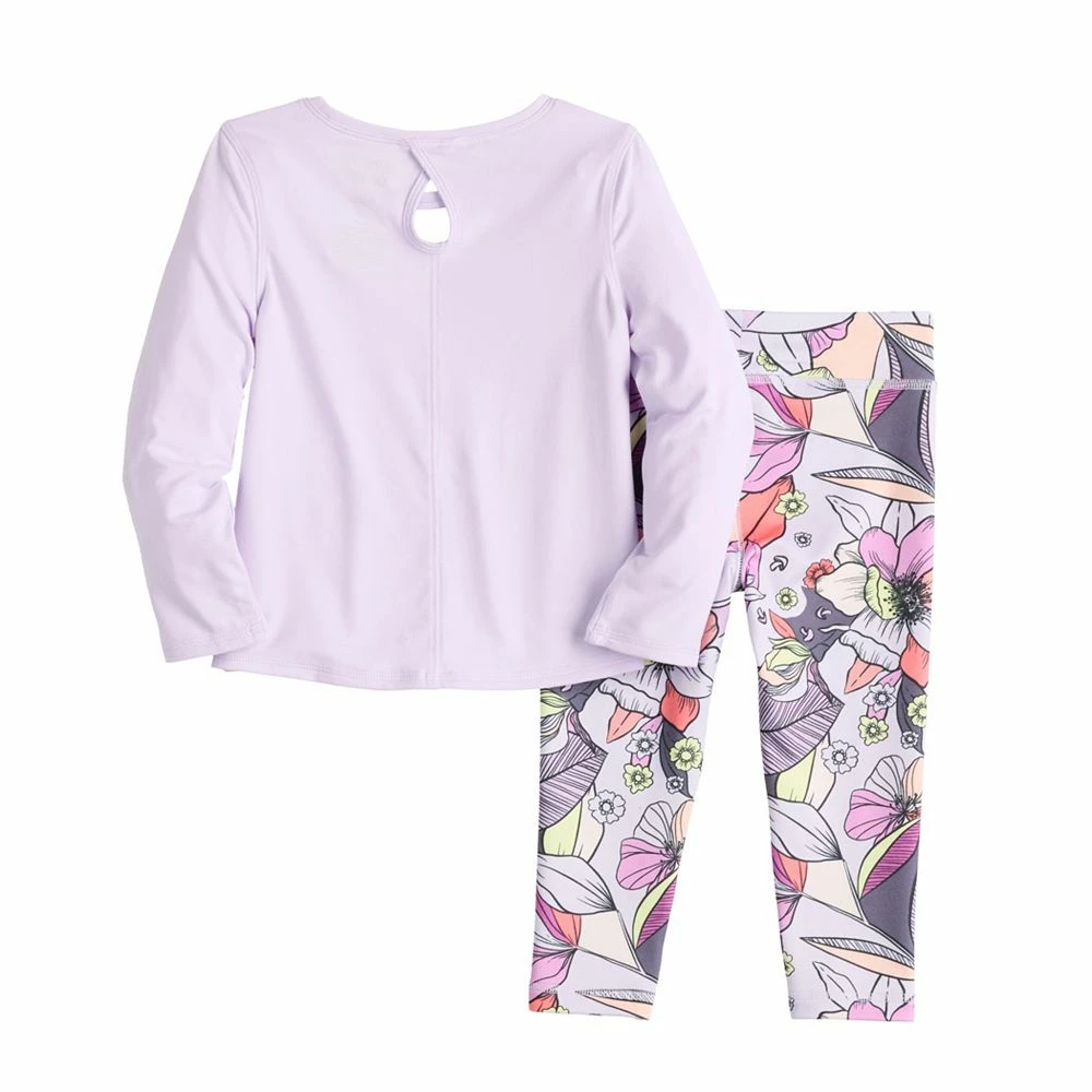 Toddler Girl Jumping Beans® Active Long Sleeve Keyhole Tee & Printed Leggings Set 5 Toddler Girl Jumping Beans® Active Long Sleeve Keyhole Tee & Printed Leggings Set - Image 3