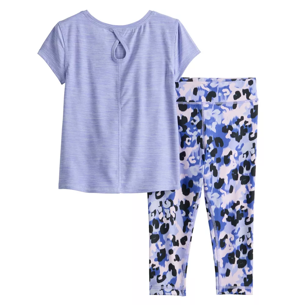Toddler Girl Jumping Beans® Active Short Sleeve Keyhole Tee & Printed Leggings Set 6 Toddler Girl Jumping Beans® Active Short Sleeve Keyhole Tee & Printed Leggings Set - Image 4