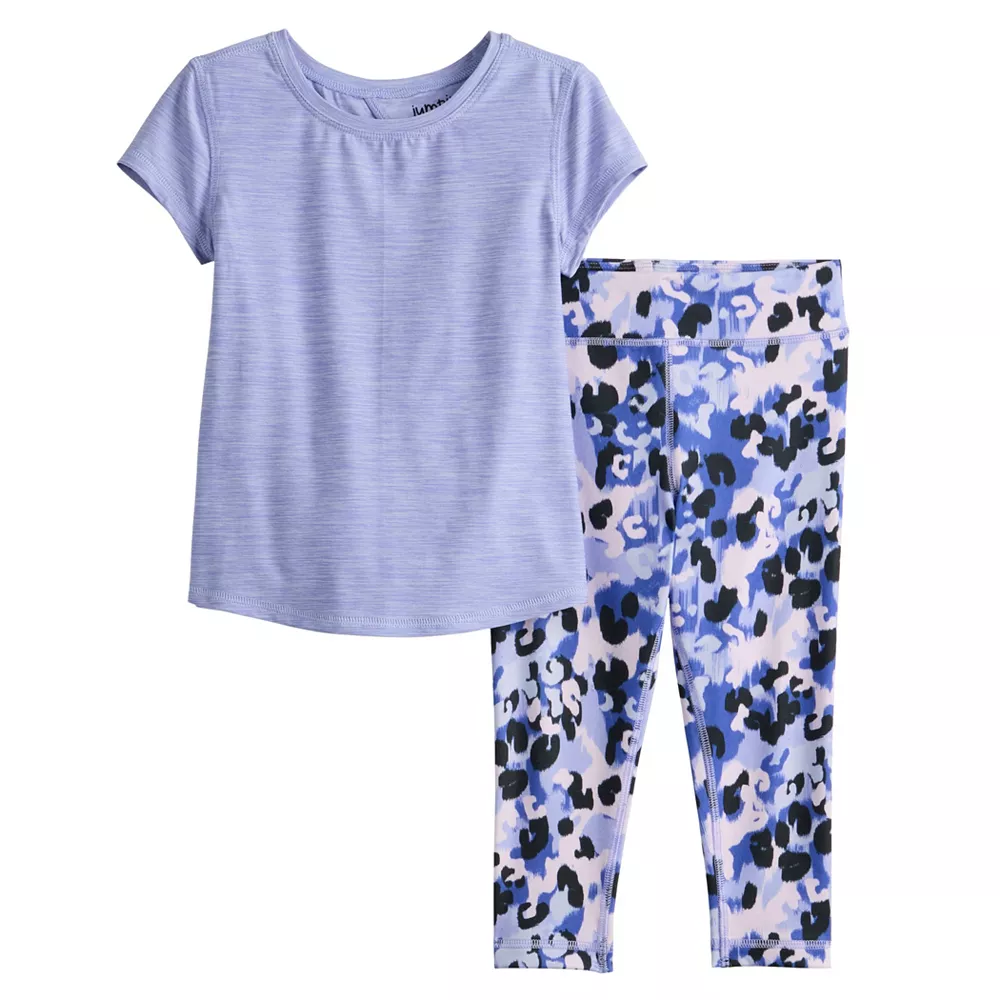 Toddler Girl Jumping Beans® Active Short Sleeve Keyhole Tee & Printed Leggings Set 5 Toddler Girl Jumping Beans® Active Short Sleeve Keyhole Tee & Printed Leggings Set - Image 3