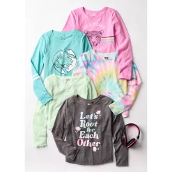 Girls 6-20 SO® Long Sleeve Patterned Core Tee in Regular & Plus -kids pajamas set Sales 5585564 ALT9