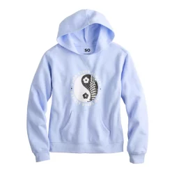 Girls 6-20 SO® Favorite Fleece Pullover Hoodie in Regular & Plus -kids pajamas set Sales 5585587 Good Vibes