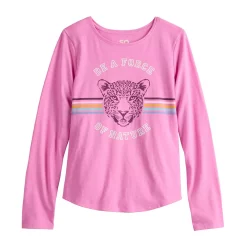 Girls 6-20 SO® Long Sleeve Graphic Tee in Regular & Plus Size -kids pajamas set Sales 5586016 Pink Tiger