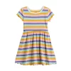 Toddler Girl Jumping Beans® Short Sleeve Ribbed Skater Dress -kids pajamas set Sales 5587476 Multi Stripe