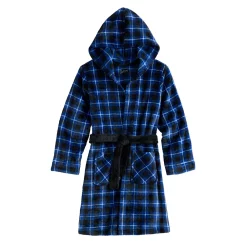 Boys 4-14 Cuddl Duds Hooded Robe -kids pajamas set Sales 5587715 Blue Plaid