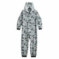 Boys 4-16 Cuddl Duds Hooded One-Piece Pajamas -kids pajamas set Sales 5587774 Gray