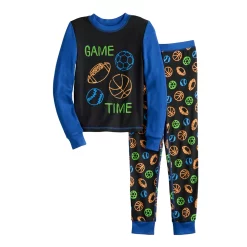 Boys 6-12 Cuddl Duds Top & Bottoms Pajama Set -kids pajamas set Sales 5588551 Blue Sports