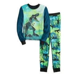 Boys 6-12 Cuddl Duds Top & Bottoms Pajama Set -kids pajamas set Sales 5588551 Teal Dino