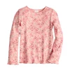 Girls 4-12 Jumping Beans® Ribbed Lettuce Edge Long Sleeve Tee -kids pajamas set Sales 5589262 Pink Ditsy Floral