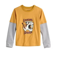 Boys 4-12 Jumping Beans® Thermal Sleeve Skater Graphic Tee -kids pajamas set Sales 5591142 Sharp Tiger Bronze