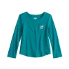 Toddler Girl Jumping Beans® Long Sleeve Embellished Pocket Tee -kids pajamas set Sales 5593133 Teal Flowers