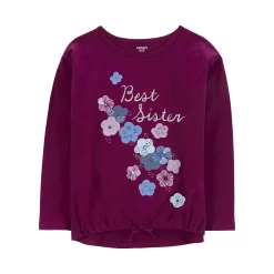 Girls 4-14 Carter's Tie Front Long Sleeve Graphic Tee