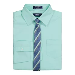 Boys 4-20 IZOD Stretch Solid Poplin Shirt & Tie Set -kids pajamas set Sales 5601029 ALT