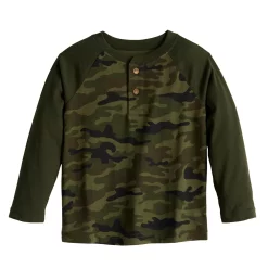 Toddler Boy Jumping Beans® Long Sleeve Raglan Henley Tee -kids pajamas set Sales 5601152 Camo