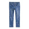 Girls 4-12 Jumping Beans® Button Fly Unicorn Print Jeggings with Raw Edge Hem -kids pajamas set Sales 5608039