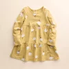 Baby & Toddler Girl Little Co. by Lauren Conrad Organic Long-Sleeve Tiered Dress -kids pajamas set Sales 5611835 Yellow Brush Floral
