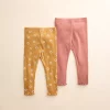 Kids 4-8 Little Co. by Lauren Conrad 2-Pack Leggings -kids pajamas set Sales 5611851 Caramel Flower Red