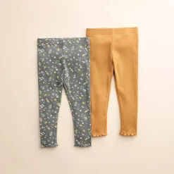 Kids 4-8 Little Co. by Lauren Conrad 2-Pack Leggings -kids pajamas set Sales 5611851 Gray Floral Caramel