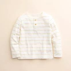 Kids 4-8 Little Co. by Lauren Conrad Long-Sleeve Henley -kids pajamas set Sales 5611857 Ivory Caramel Stripe