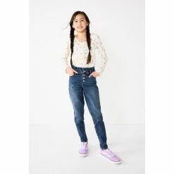 Girls 6-20 SO® Hi-Rise Paperbag Mom Jeans in Regular & Plus -kids pajamas set Sales 5612149 ALT9