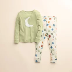 Baby & Toddler Little Co. by Lauren Conrad Organic 2-Piece Pajama Set -kids pajamas set Sales 5612360 Beige Moon Print