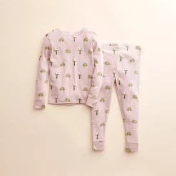 Baby & Toddler Little Co. by Lauren Conrad Organic 2-Piece Pajama Set -kids pajamas set Sales 5612360 Icy Mauve Mushroom