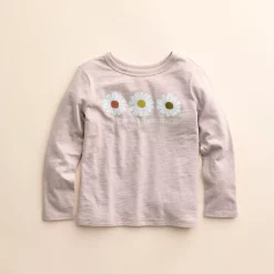 Kids 4-8 Little Co. by Lauren Conrad Organic Long-Sleeve Tee -kids pajamas set Sales 5613043 Icy Mauve Flowers