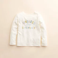 Kids 4-8 Little Co. by Lauren Conrad Organic Long-Sleeve Tee -kids pajamas set Sales 5613043 Ivory Superpower