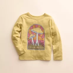 Kids 4-8 Little Co. by Lauren Conrad Organic Long-Sleeve Tee -kids pajamas set Sales 5613043 Yellow Mushroom