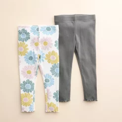 Baby & Toddler Little Co. by Lauren Conrad 2-Pack Leggings -kids pajamas set Sales 5613066 Ivory Floral Charcoal