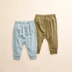 Baby & Toddler Little Co. by Lauren Conrad 2-Pack Organic Pants -kids pajamas set Sales 5613443 Light Blue Olive