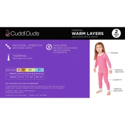 Toddler Girls Cuddl Duds® Thermal 2-Piece Baselayer Set -kids pajamas set Sales 5613816 ALT2
