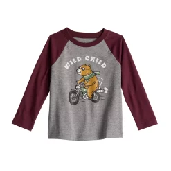 Toddler Boy Jumping Beans® Long Raglan Sleeve Graphic Tee -kids pajamas set Sales 5614172 Gray Wild Child