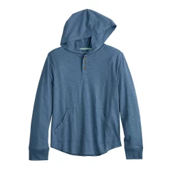 Boys 8-20 Sonoma Goods For Life® Supersoft Henley Hoodie in Regular & Husky -kids pajamas set Sales 5618890 Atlantic