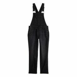 Girls 6-18 & Plus SO® Favorite Girlfriend-Fit Overalls -kids pajamas set Sales 5619368 Washed Black