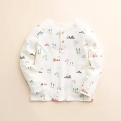 Baby & Toddler Little Co. by Lauren Conrad Organic Long-Sleeve Henley Tee -kids pajamas set Sales 5622446 Ivory Camper Print