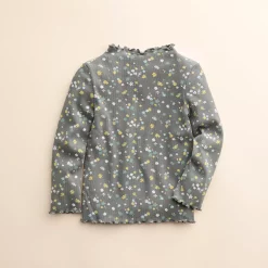 Baby & Toddler Girl Little Co. by Lauren Conrad Organic Lettuce-Edge Print Mockneck Top
