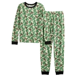 Girls 4-16 Jammies For Your Families® Pine Needles & Snow Print Pajama Set